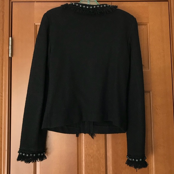 ECI New York wrapped bead fringed jacket - Picture 2 of 5